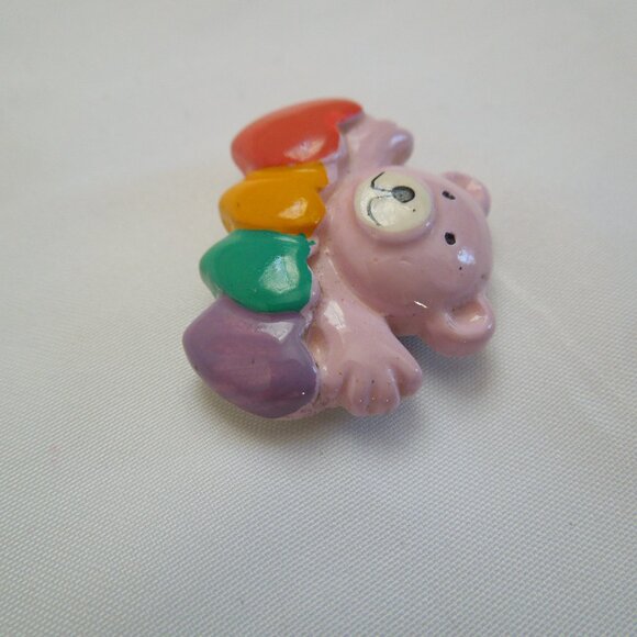 Vintage Pink Teddy Bear Hugging Hearts Fridge Refrigerator Magnet - Picture 6 of 9